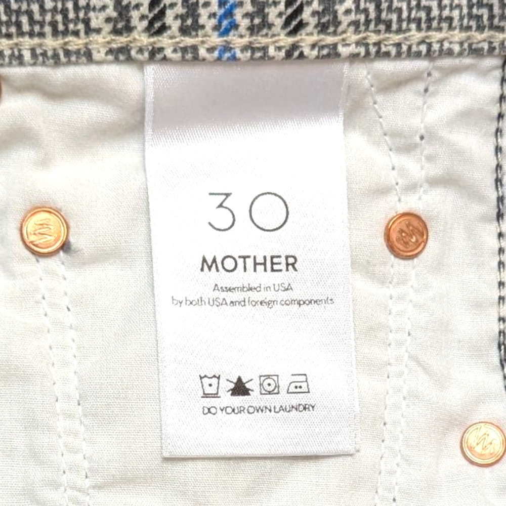 MOTHER The Insider Ankle Glen Plaid Tuxedo Strip Pants (30) - Picture 8 of 12